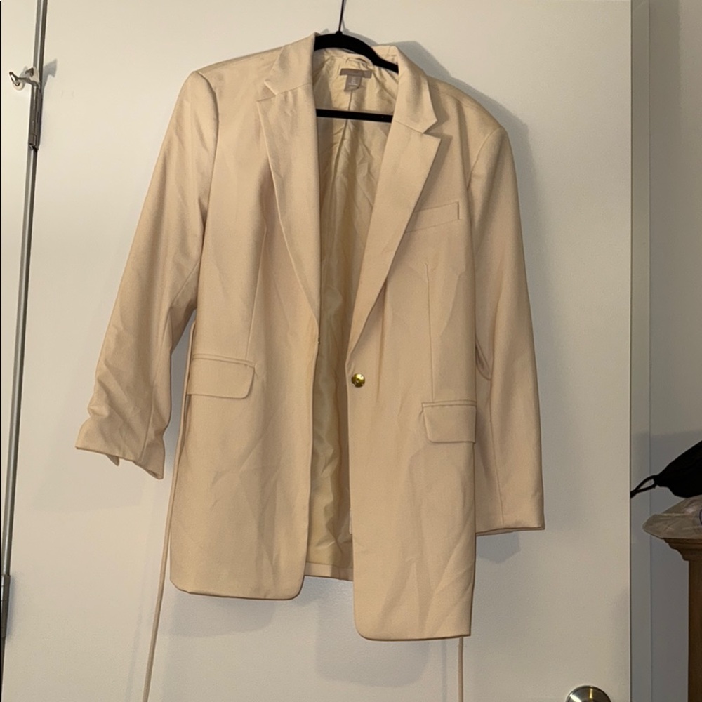 H&M Cream Blazer Lightweight Suit Jacket